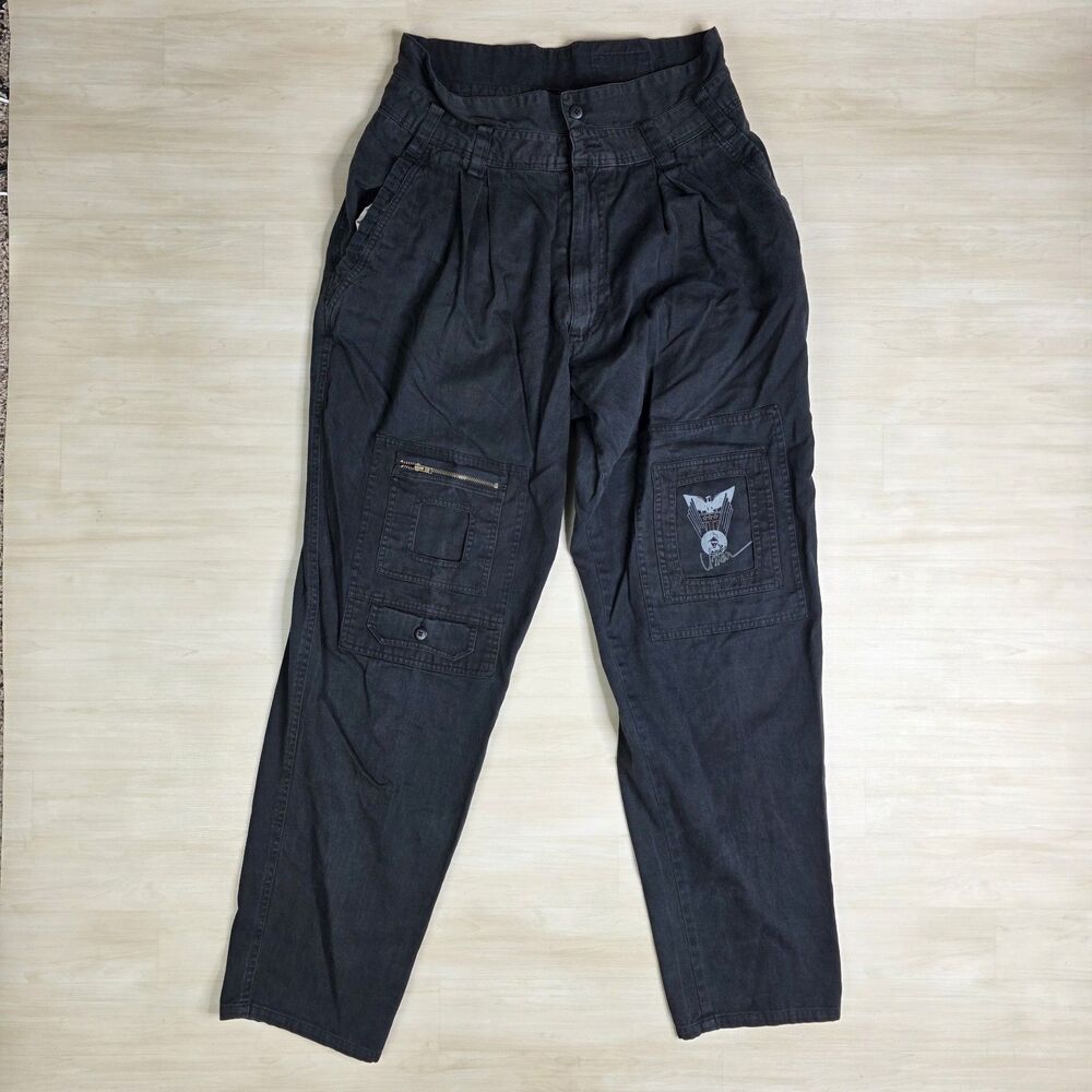 UMEN Under Attack Slacks Pants Hip Hop High Waist Baggy Pilot Pants Size 32 x 30